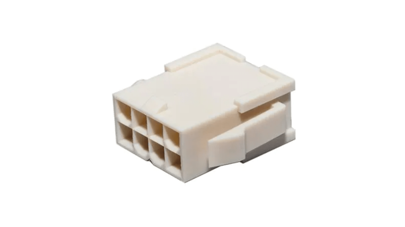 Carcasa de conector de crimpado Molex 39-01-2086, Serie Mini-Fit, paso: 4.2mm, 8 contactos, 2 filas, Macho, Montaje en