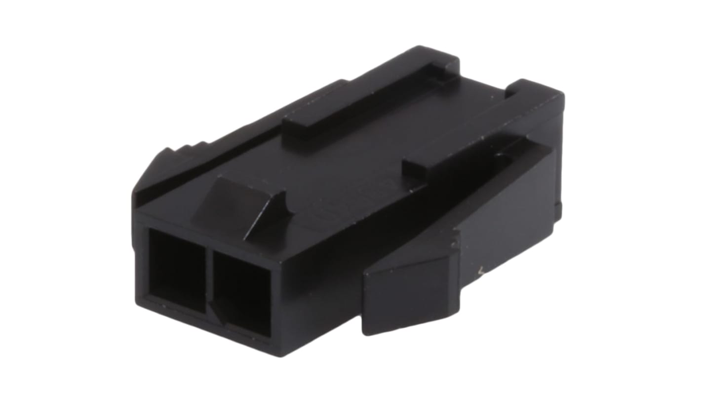 Carcasa de conector de crimpado Molex 43640-0200, Serie Micro-Fit, paso: 3mm, 2 contactos, 2 filas, Macho, Montaje en