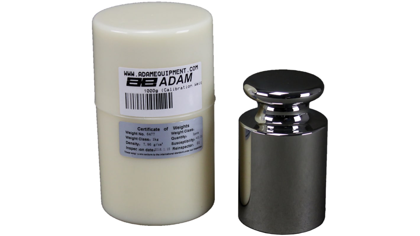 Peso de control de 1kg de balanza Adam Equipment Co Ltd F1 1kgPreCal, Acero Inoxidable, clase F1