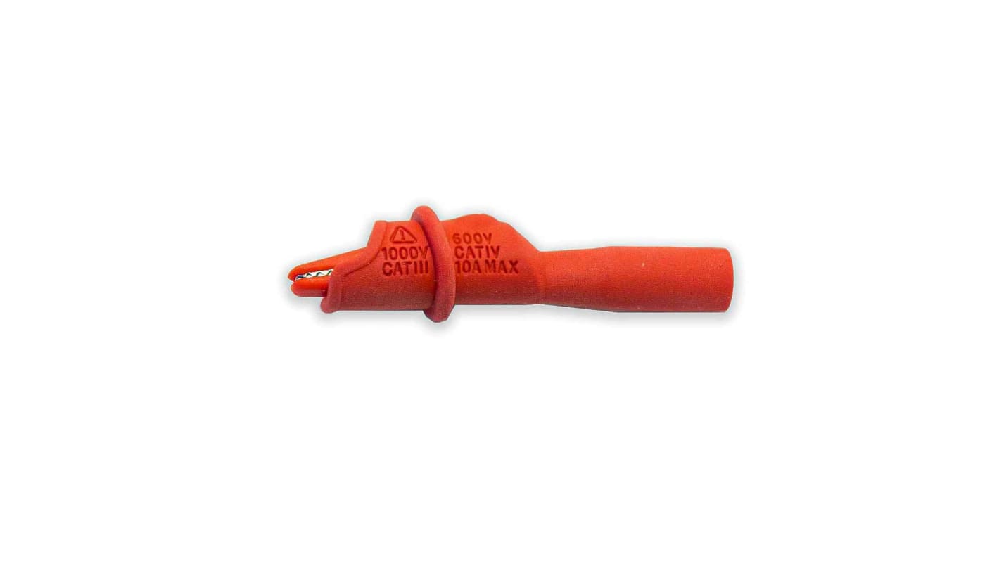 Pince crocodile Mueller Electric, 10A, Rouge