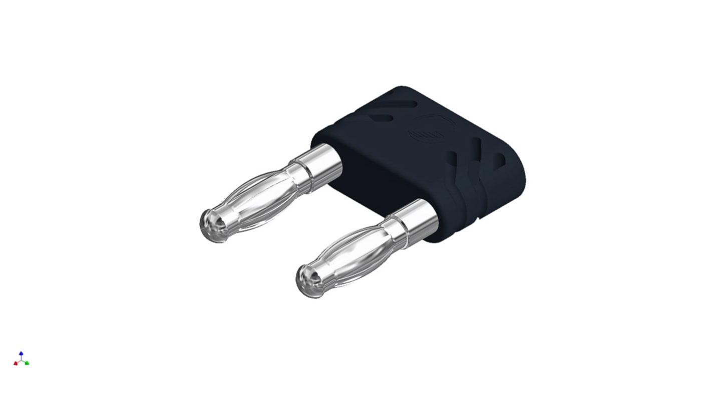 Hirschmann Test & Measurement Black Male Banana Coupler, 32A, 30 V ac, 60V dc