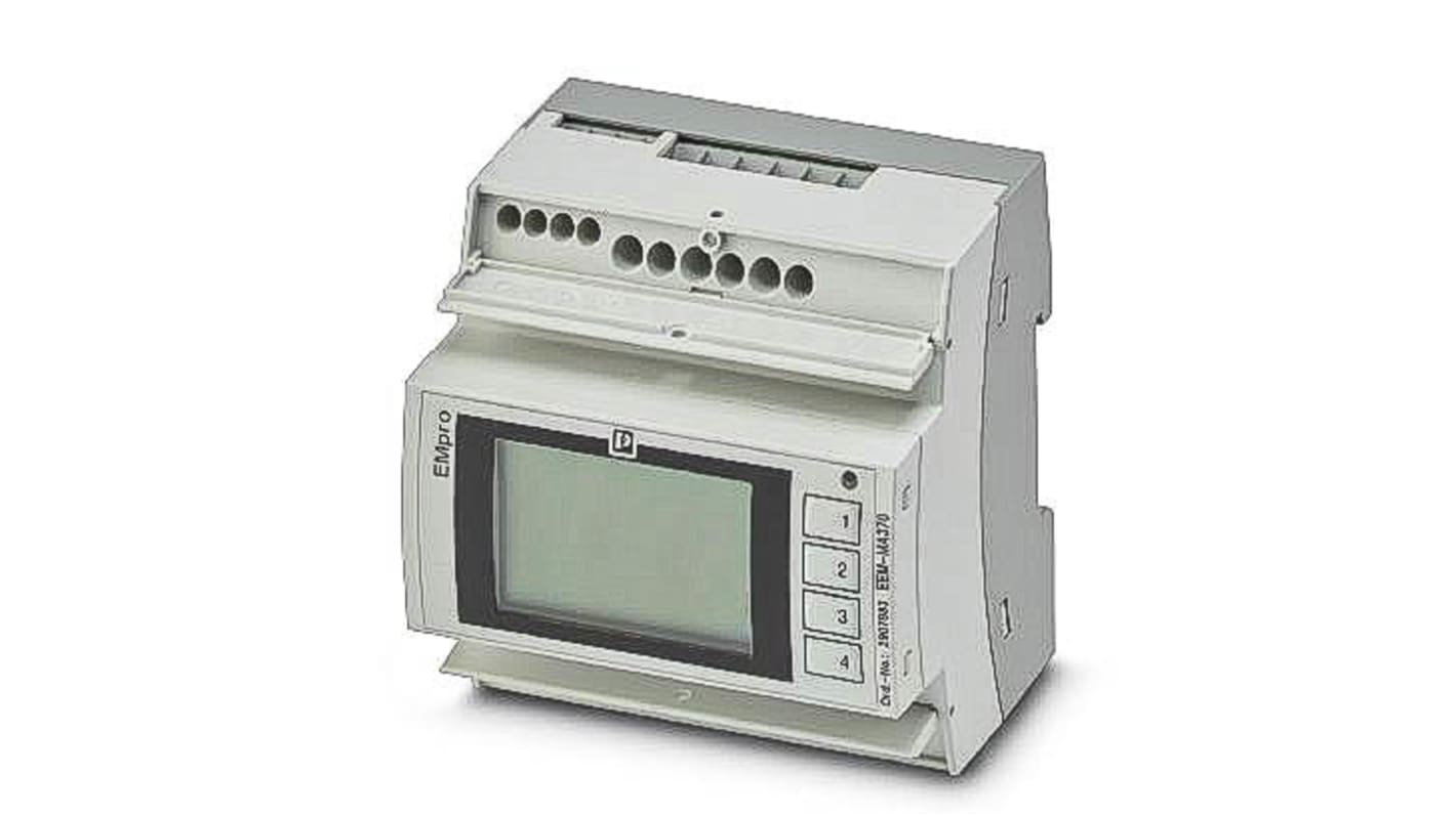 Medidor de energía Phoenix Contact serie EMpro, display LCD, precisión , Class 0.5 s, Class 2, 3 fases
