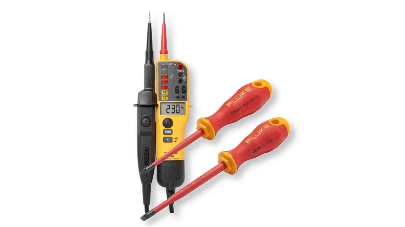 Fluke T130 LCD Spannungsprüfer mit Durchgangsprüfung, CAT III 690V