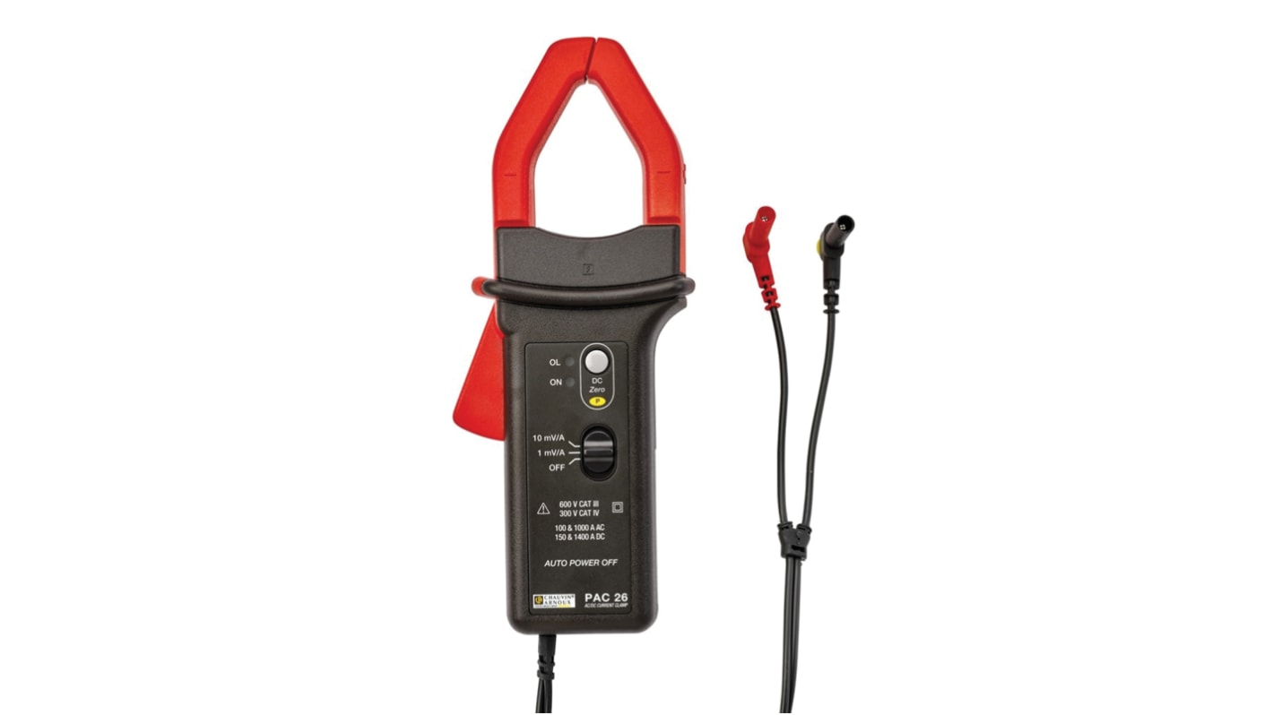 Chauvin Arnoux PAC 26 Current Clamp, 1400A dc DC Max, AC/DC Adapter, 1000A ac AC Max - RS Calibrated