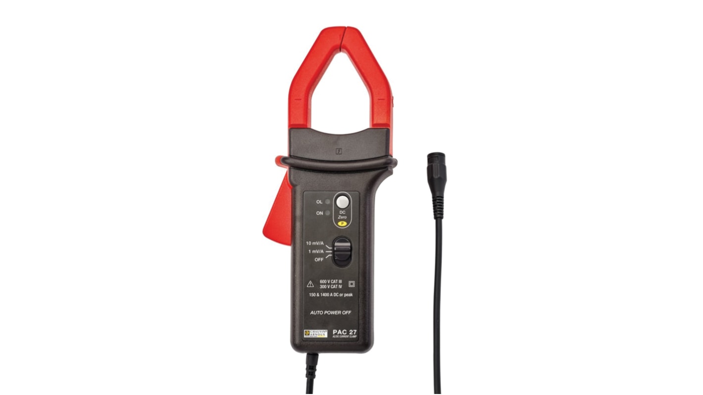 Chauvin Arnoux PAC 27 Current Clamp, 1400A dc DC Max, AC/DC Adapter, 1000A ac AC Max - RS Calibrated