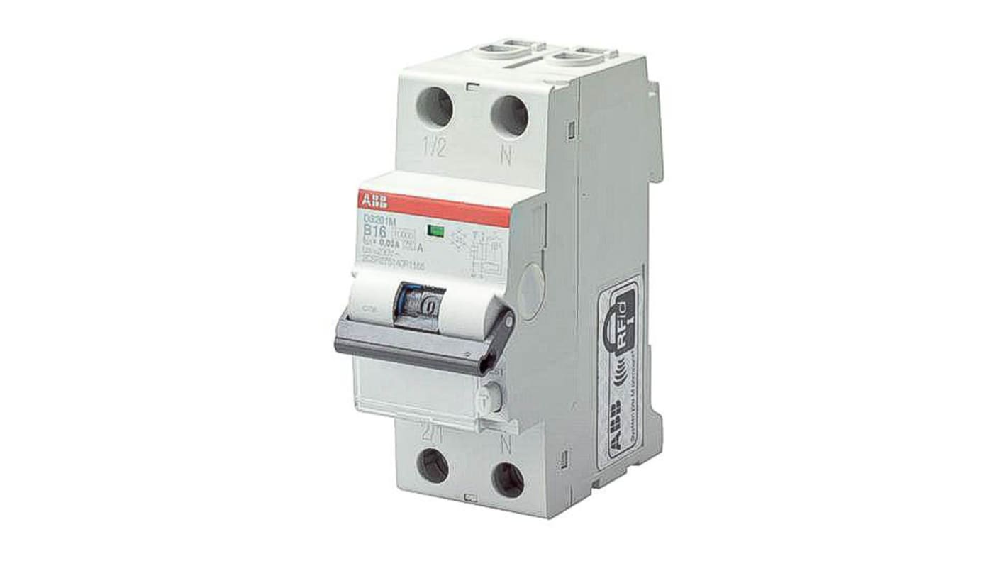 ABB RCBO, 10A Current Rating, 1P Poles, Type C