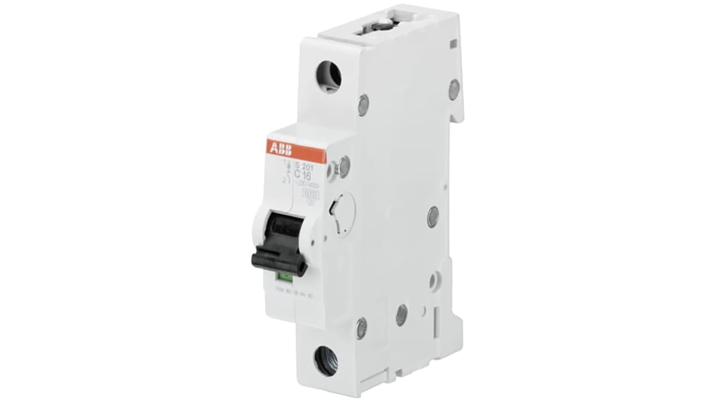 ABB System Pro M Compact S200 MCB, 1P, 6A Curve C, 230V AC, 72V DC, 20 kA Breaking Capacity