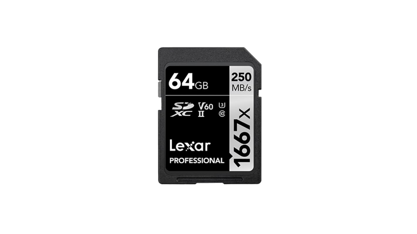 Lexar 64 GB SDXC SD Card, Class 10, UHS II (U3)