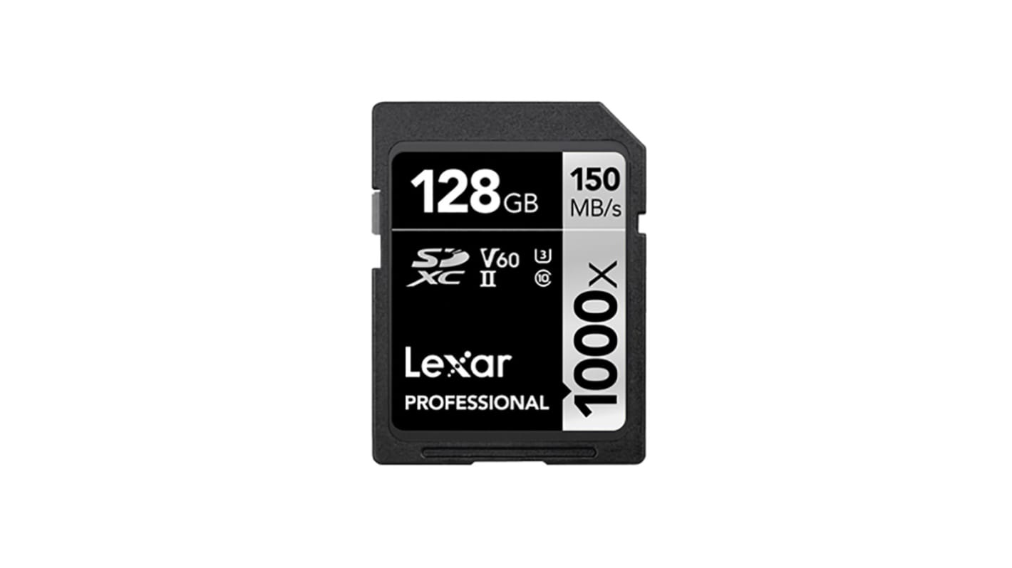 Lexar 128 GB SDXC SD Card, Class 10, Class 3, UHS-II