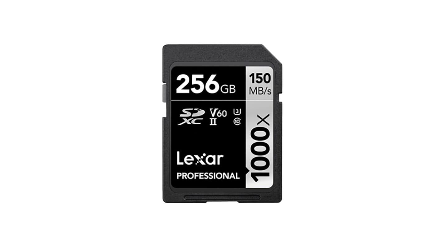 Lexar 256 GB SDXC SD Card, Class 10, Class 3, UHS-II