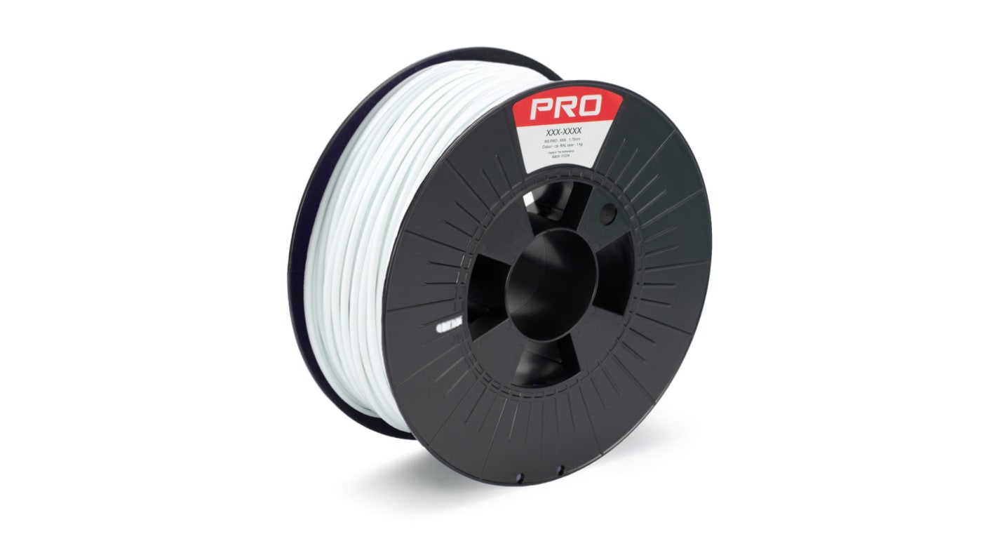 Filament pour imprimante 3D RS PRO, PET-G, Ø 2.85mm, Blanc, 1kg, FDM