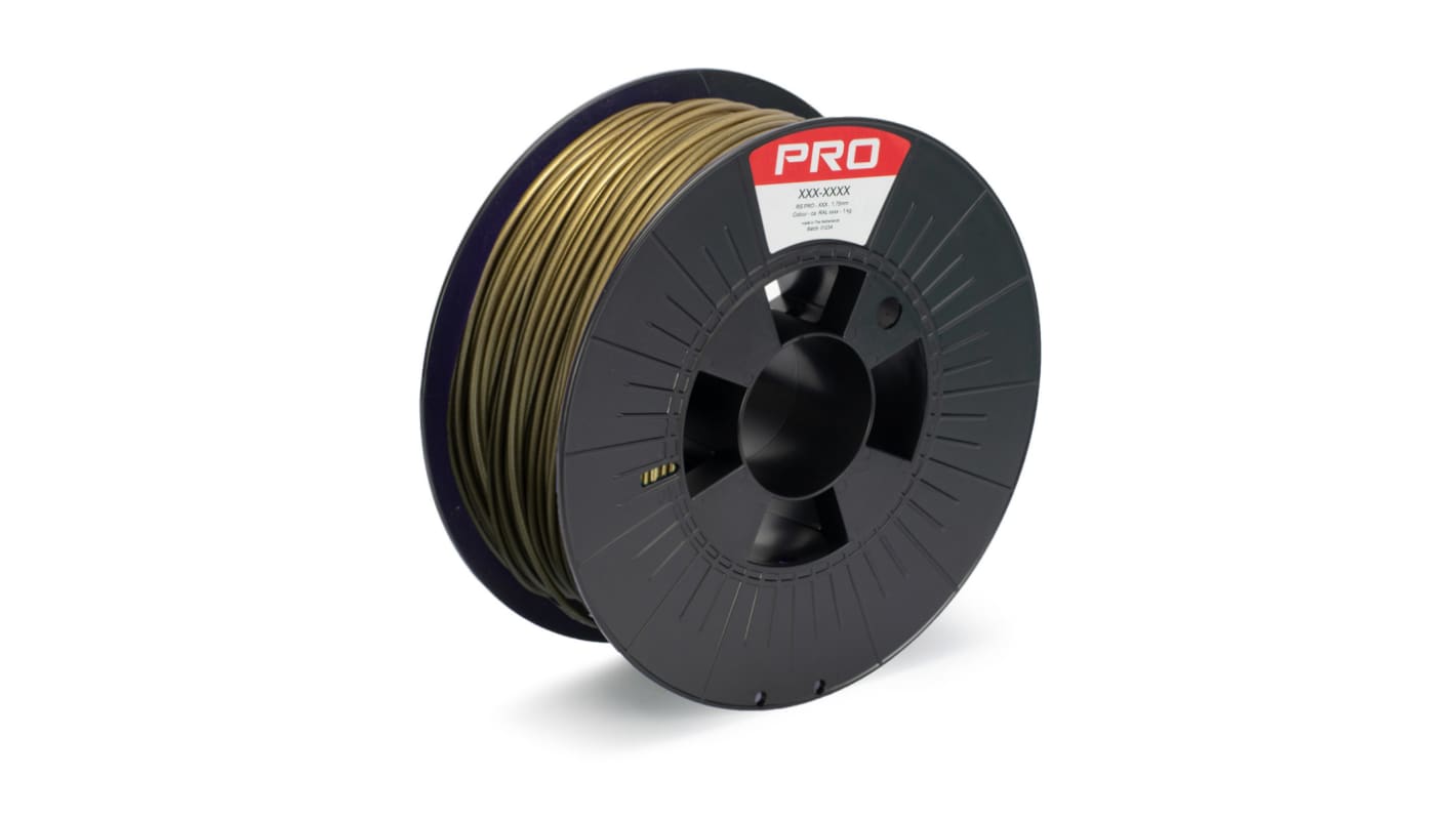 Filament pour imprimante 3D RS PRO, PLA, Ø 2.85mm, Or, 1kg, FDM