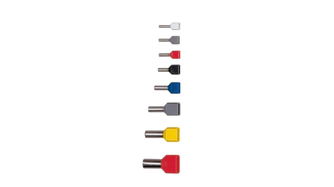 SES Sterling PLIO Aderendhülsen bis 2 x 1mm², Stift ø 2.35mm, Rot, PP, 8mm, 15mm, Isoliert