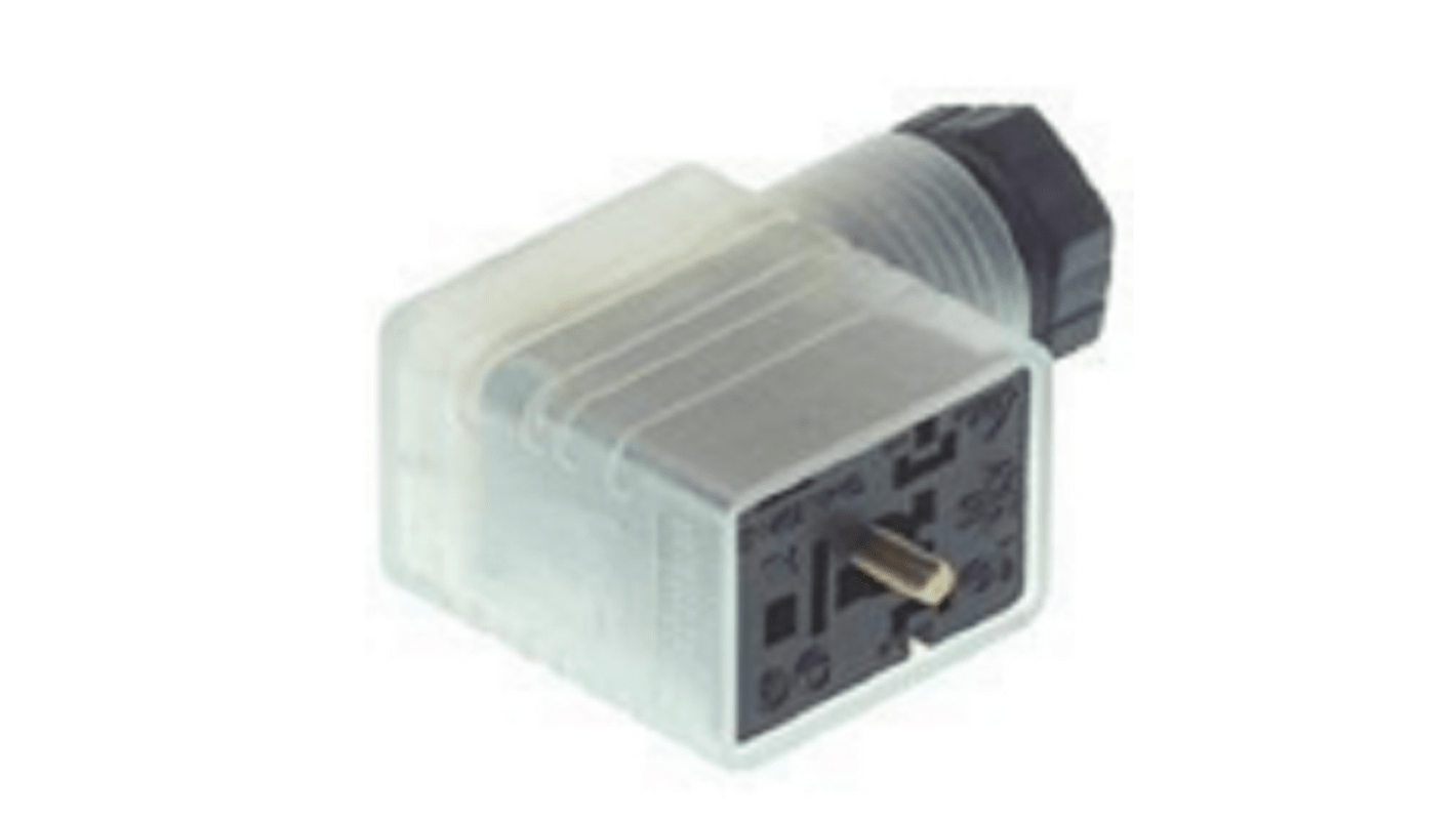 Hirschmann GMNL 2P+E DIN 43650 B, Female Solenoid Valve Connector with Indicator Light, 120 V ac/dc Voltage