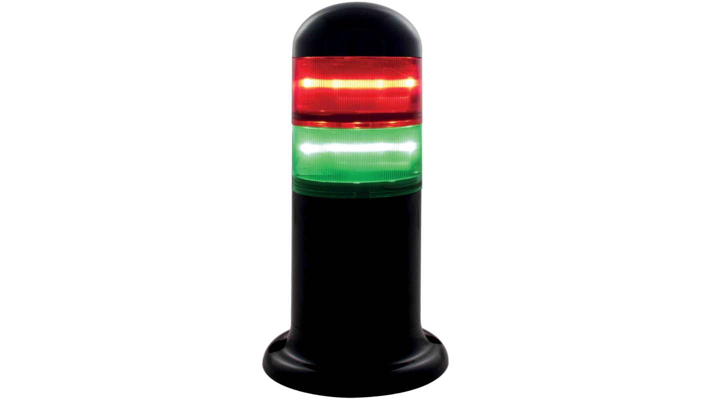 Wieża sygnalizacyjna RS PRO LED Czerwony/zielony 120 240 V AC Stały