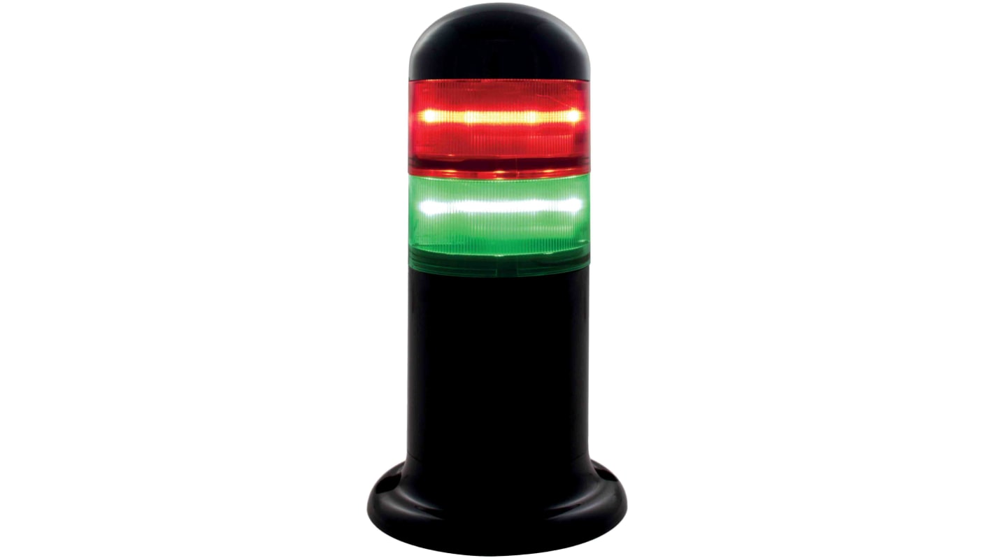 Torretta di segnalazione RS PRO, 120 240 V ca, LED, lenti Rosso/Verde