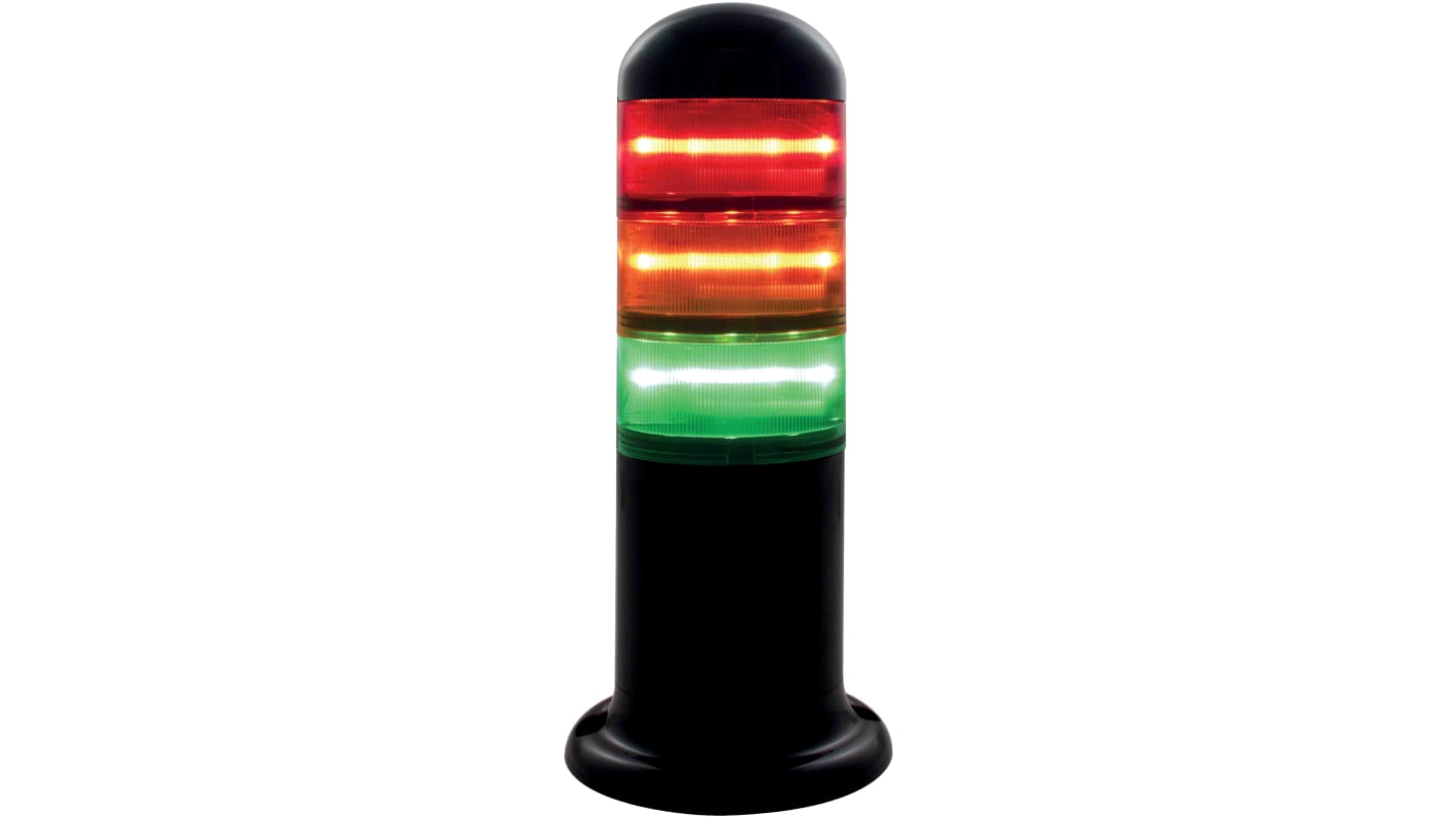 Torretta di segnalazione RS PRO, 24 V ca/cc, LED, lenti Rosso/Verde/Ambra