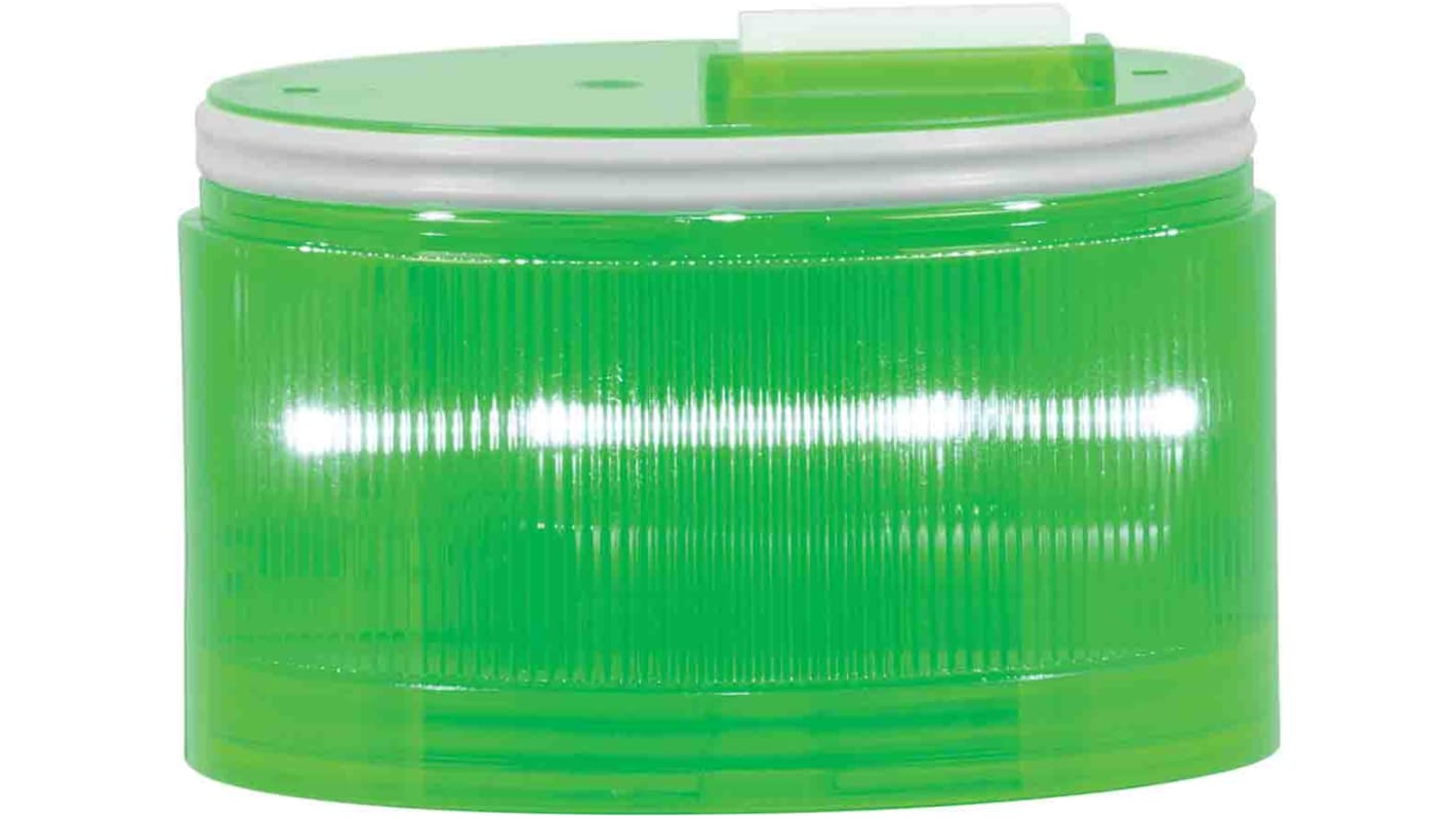 Zöld LED Irányjelző, Zöld burkolat, alsó rész Ø: 70mm, 24 V AC/DC, 240 V AC