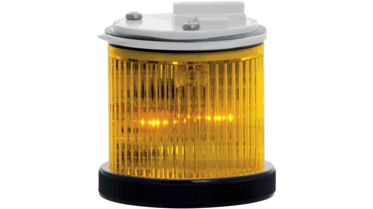 Elemento luminoso RS PRO intermitente o constante, LED, Amarillo, Ø 55mm, alim. 24 V ac / dc