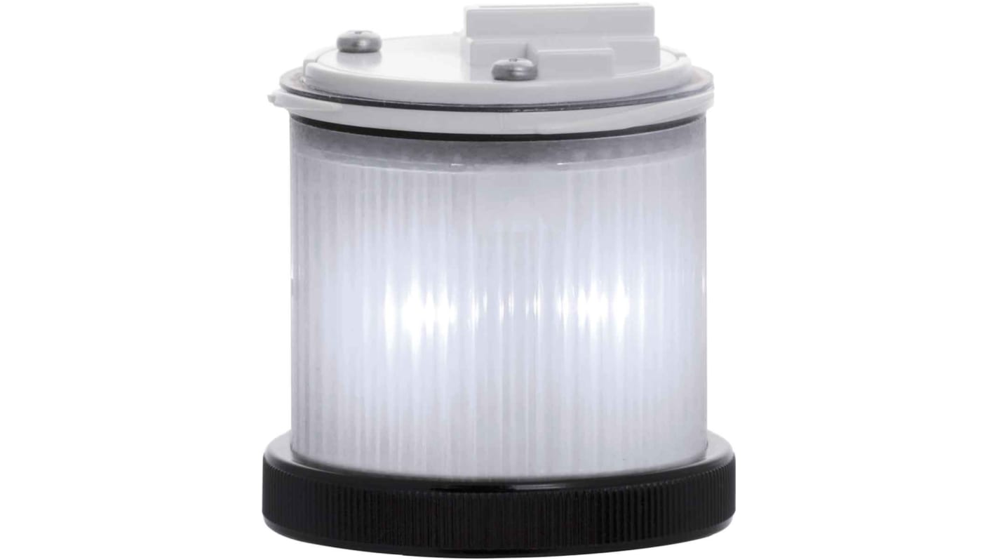 Elemento luminoso RS PRO intermitente o constante, LED, Transparente, Ø 55mm, alim. 24 V ac / dc