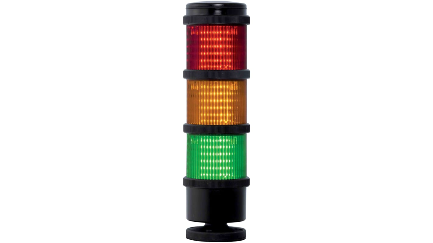 Torretta di segnalazione RS PRO, 110 V c.a., LED, lenti Rosso/Verde/Ambra