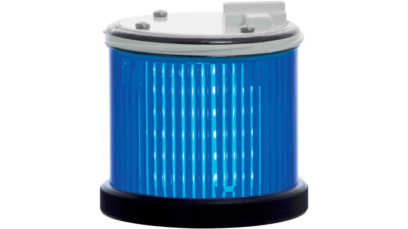 Elemento luminoso RS PRO intermitente o constante, LED, Azul, Ø 75mm, alim. 24 V ac / dc