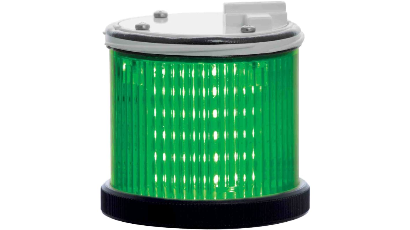 Elemento luminoso RS PRO intermitente o constante, LED, Verde, Ø 75mm, alim. 110 V ac