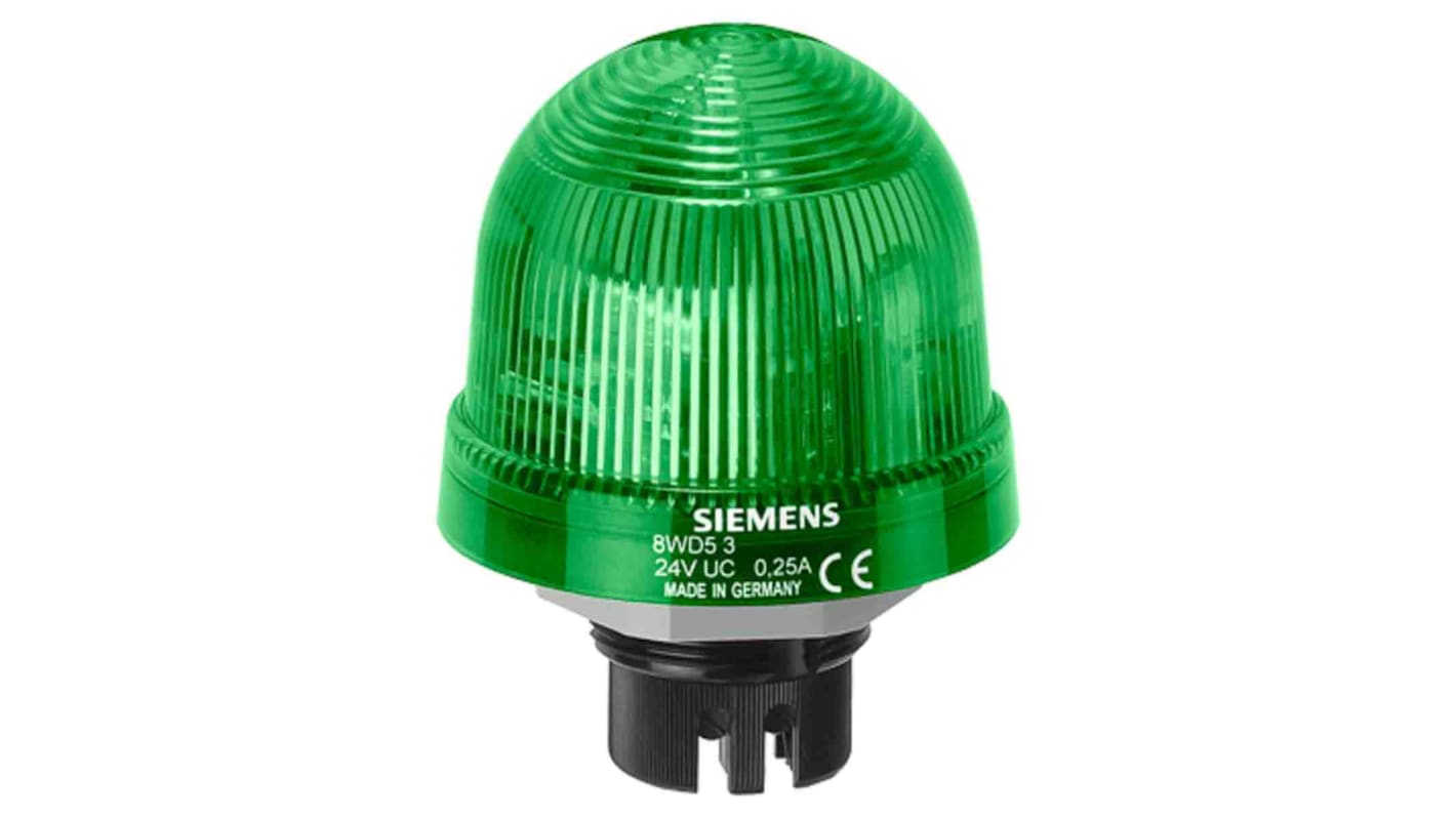 Indicador luminoso Siemens, efecto Intermitente, Xenón, Verde, alim. 230 V ac