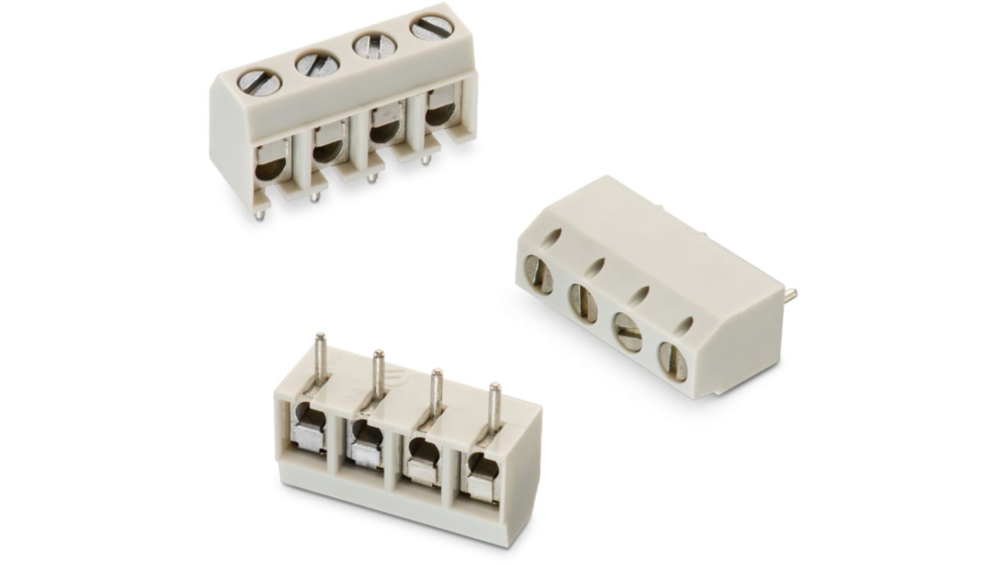 Wurth Elektronik 1357 Series PCB Terminal Block, 5-Contact, 5mm Pitch, Through Hole Mount, 1-Row, Solder Termination