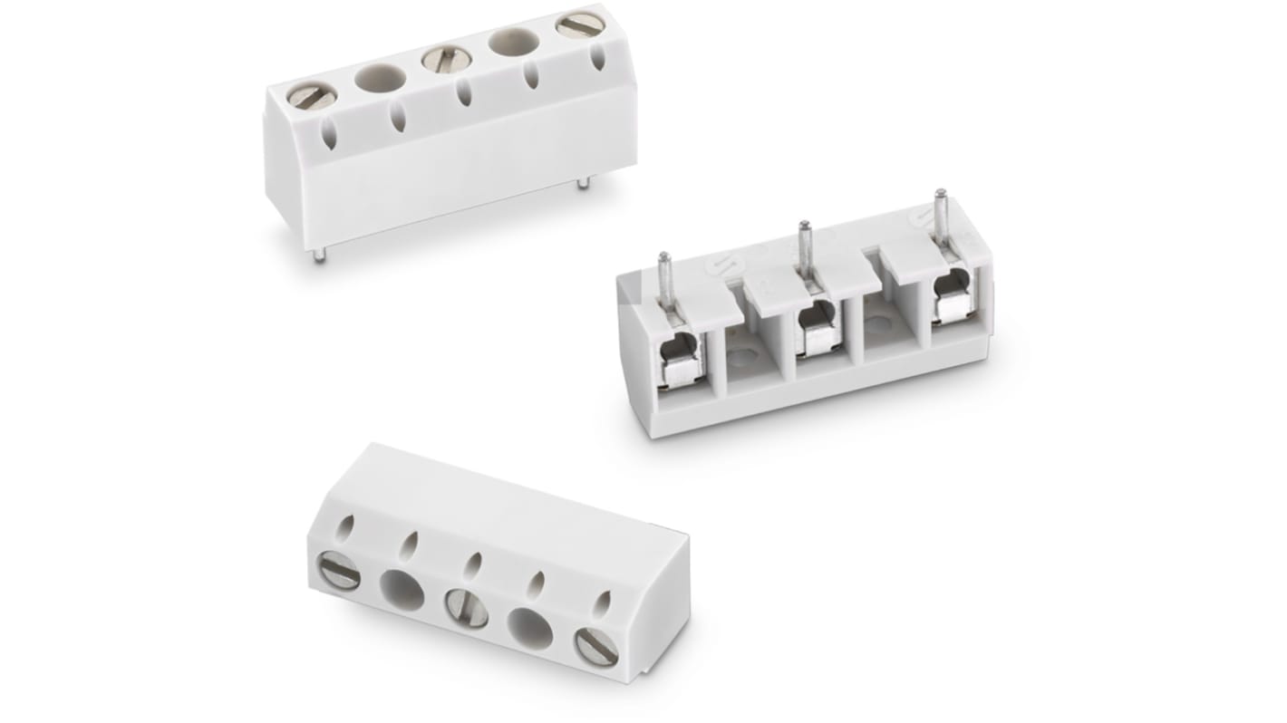 Wurth Elektronik 1358 Series PCB Terminal Block, 4-Contact, 10mm Pitch, Through Hole Mount, 1-Row, Solder Termination