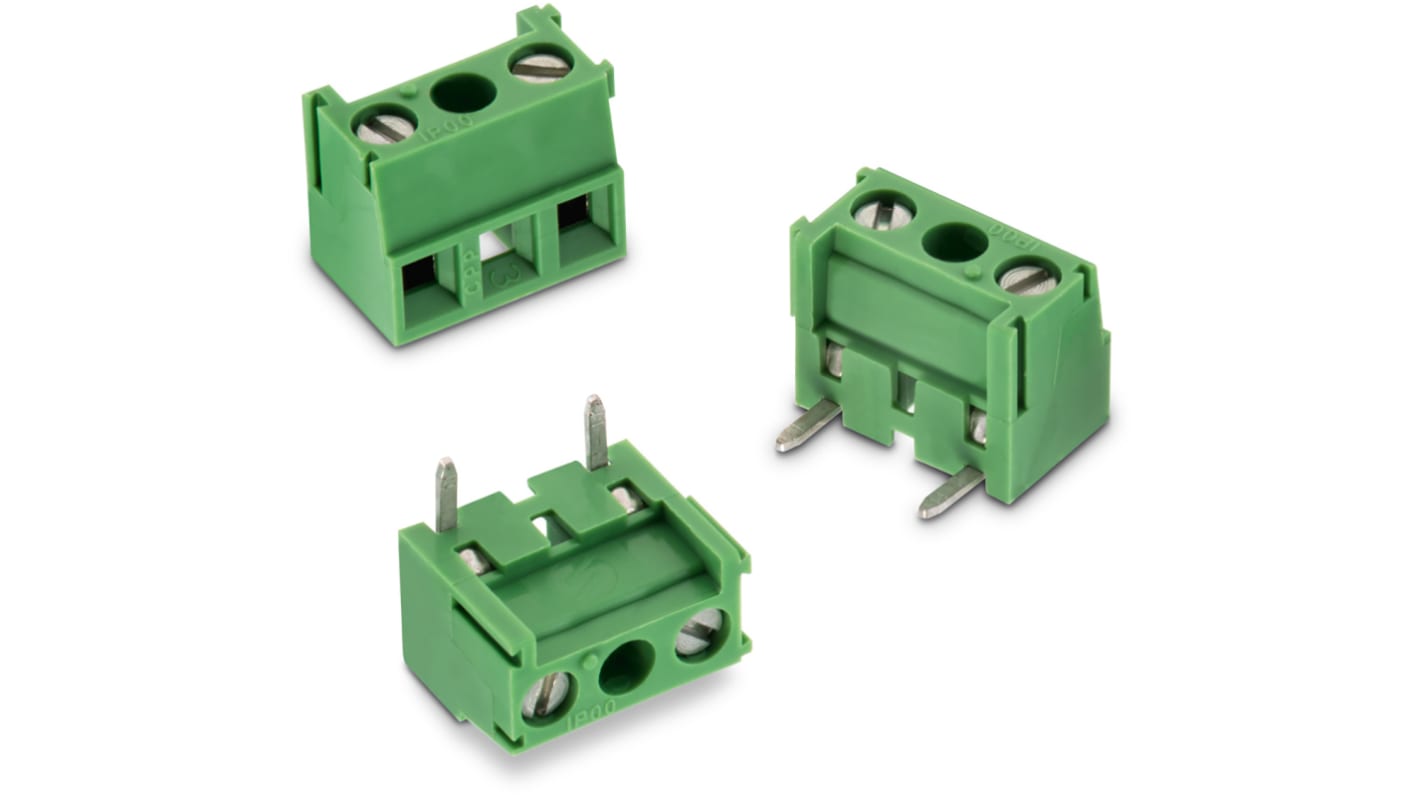 Wurth Elektronik 2122 Series PCB Terminal Block, 1-Contact, Through Hole Mount, 1-Row, Solder Termination