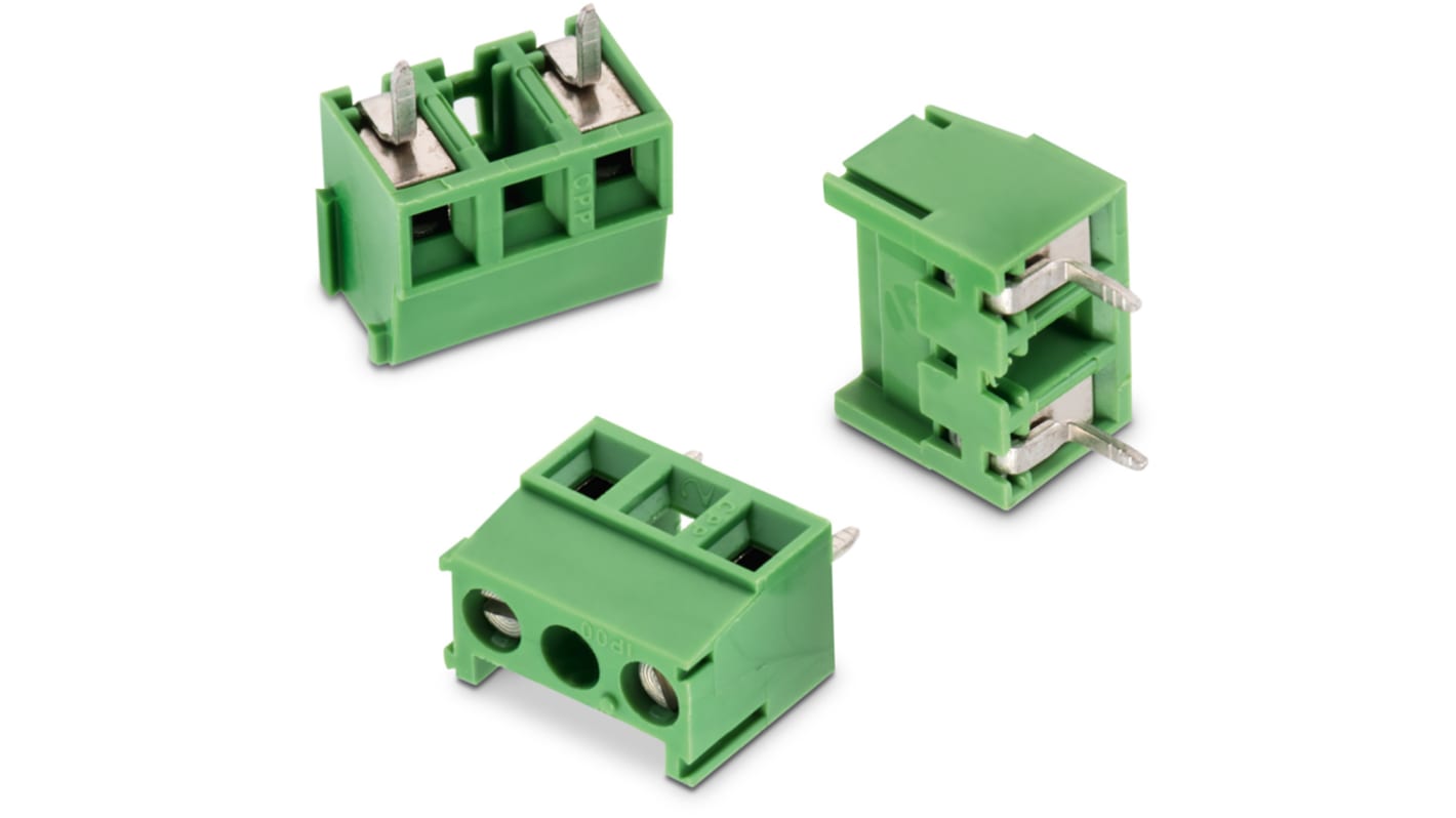 Wurth Elektronik 2142 Series PCB Terminal Block, 2-Contact, 7mm Pitch, Through Hole Mount, 1-Row, Solder Termination