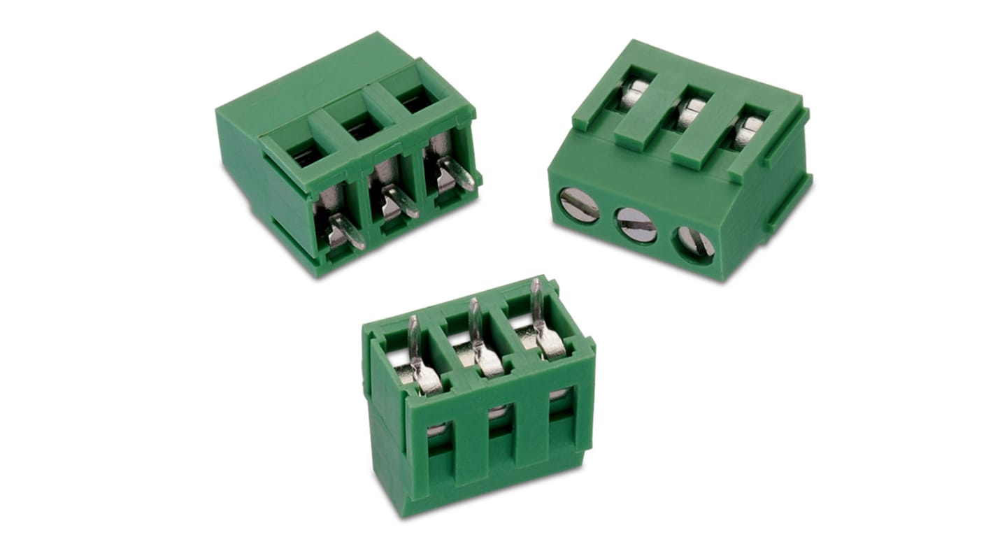 Wurth Elektronik 2165S Series PCB Terminal Block, 2-Contact, 5.08mm Pitch, Through Hole Mount, 1-Row, Solder Termination