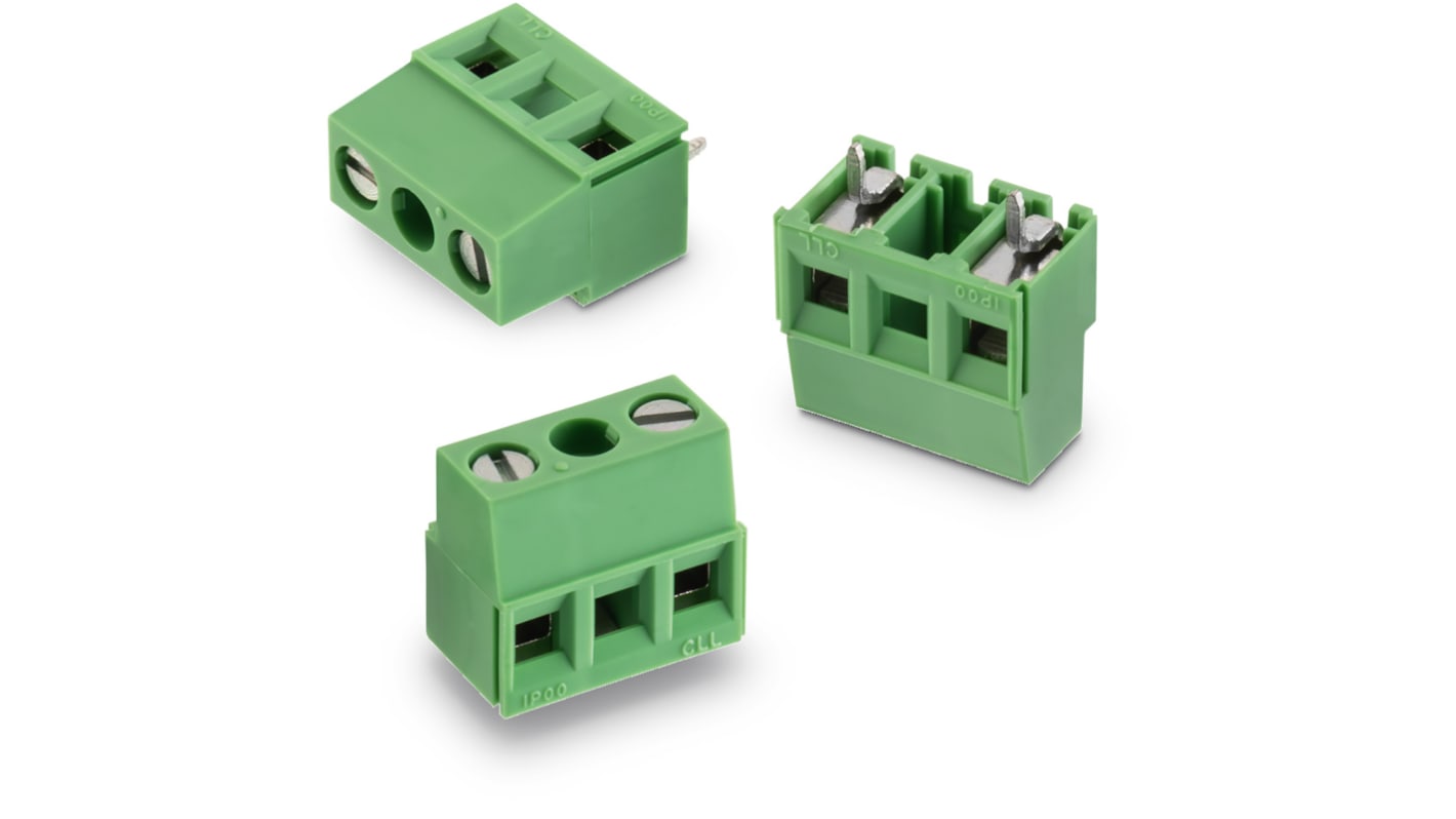 Wurth Elektronik 2166 Series PCB Terminal Block, 1-Contact, Through Hole Mount, 1-Row, Solder Termination