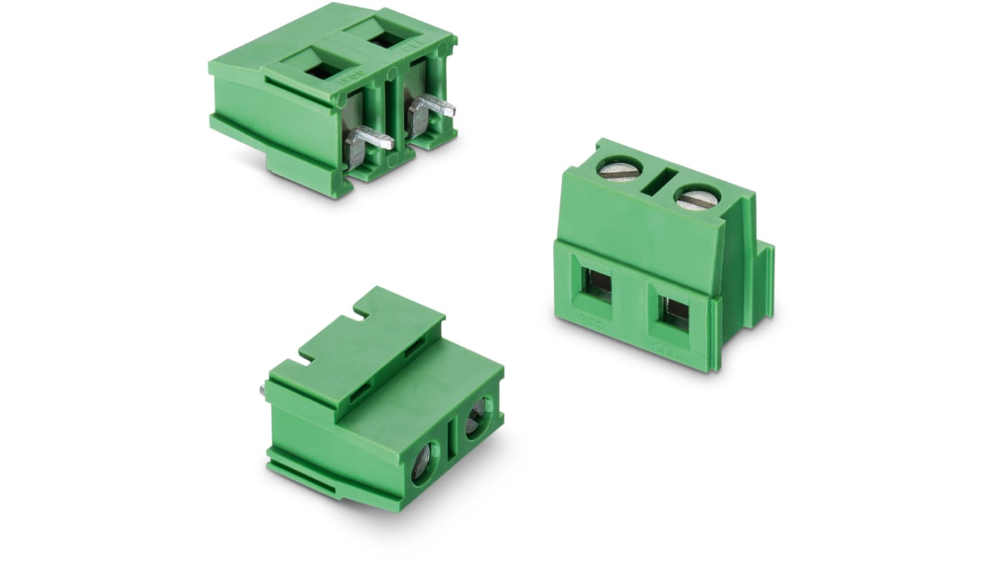 Wurth Elektronik 2169 Series PCB Terminal Block, 2-Contact, 7.5mm Pitch, Through Hole Mount, 1-Row, Solder Termination