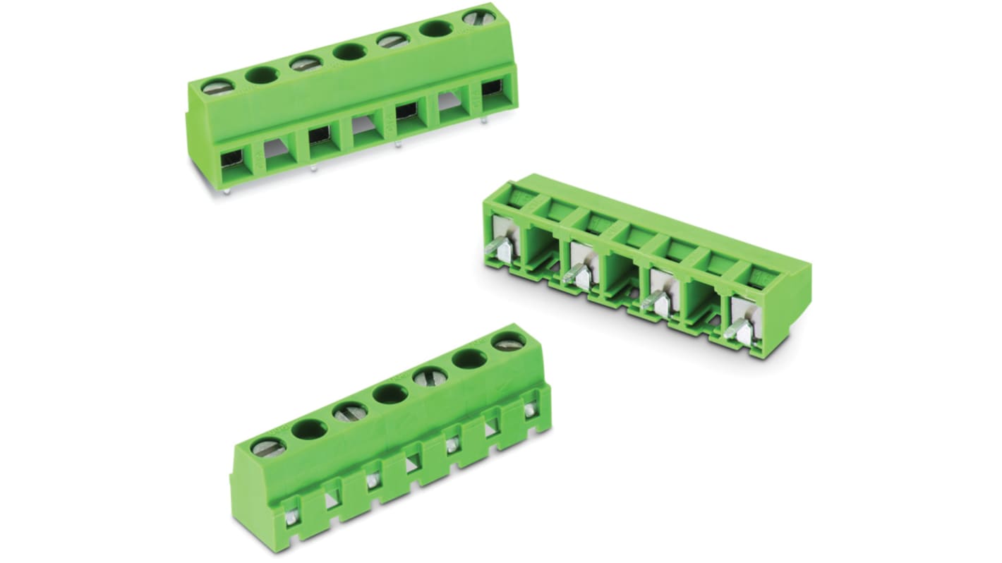 Wurth Elektronik 2418 Series PCB Terminal Block, 3-Contact, 10mm Pitch, PCB Mount, 1-Row, Solder Termination