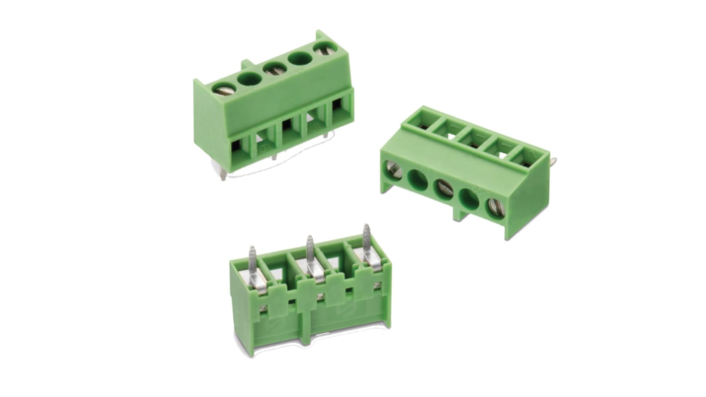 Wurth Elektronik 基板用端子台, 2432シリーズ, 7mmピッチ , 1列, 4極, 緑