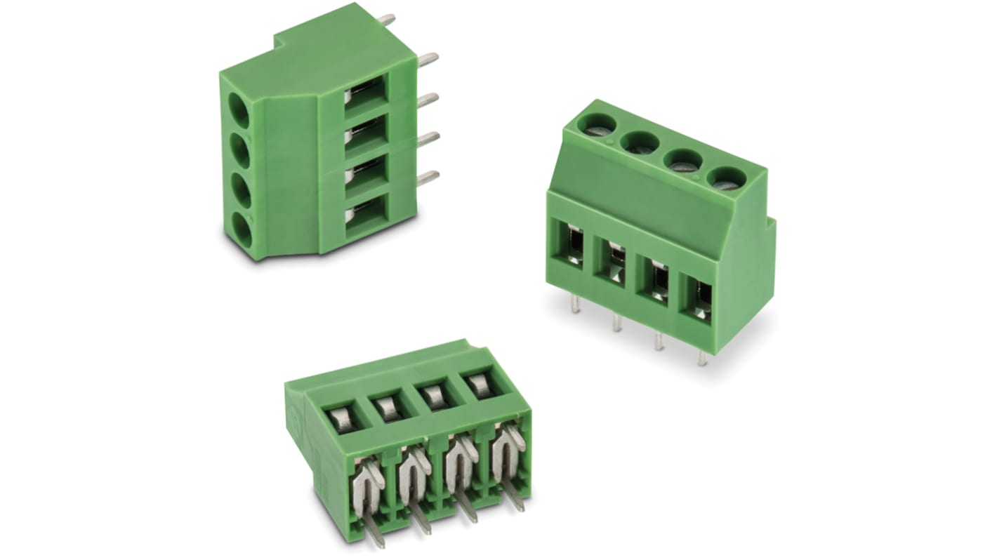 Wurth Elektronik 2455 Series PCB Terminal Block, 6-Contact, 5.08mm Pitch, PCB Mount, 1-Row, Solder Termination