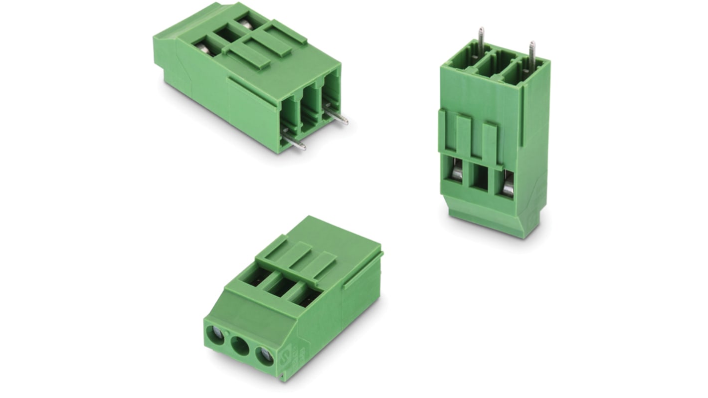 Wurth Elektronik 2496 Series PCB Terminal Block, 1-Contact, 10.16mm Pitch, PCB Mount, 1-Row, Solder Termination