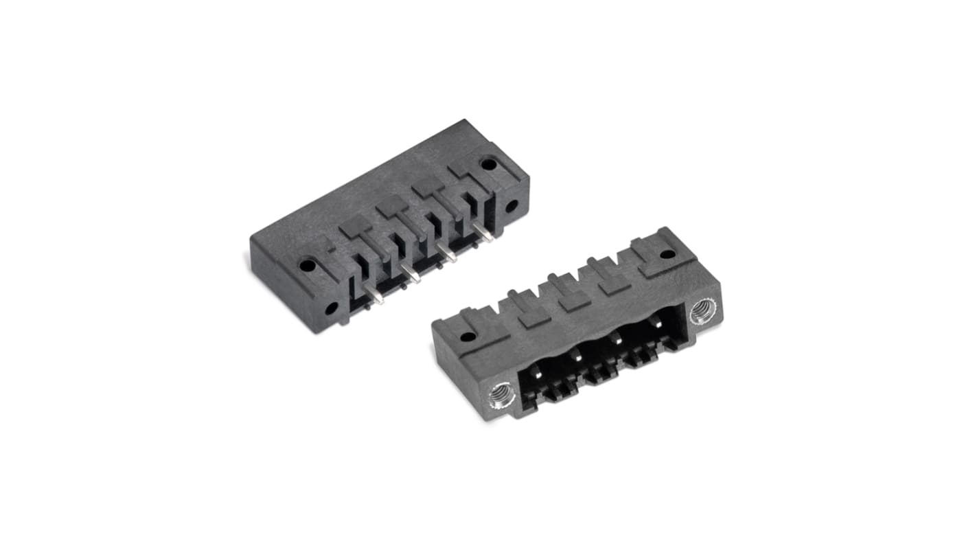 Conector macho para PCB Ángulo recto Wurth Elektronik serie WR-TBL de 3 vías, 1 fila, paso 5.08mm, para soldar, Montaje