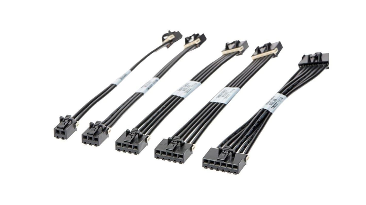 Conjunto de cables Molex L1NK 396 36921, long. 1m, Con A: Hembra, 3 vías, Con B: Hembra, 3 vías, paso 3.96mm