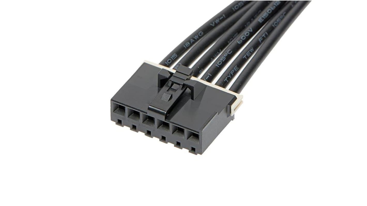 Conjunto de cables Molex L1NK 396 36921, long. 150mm, Con A: Hembra, 6 vías, Con B: Hembra, 6 vías, paso 3.96mm