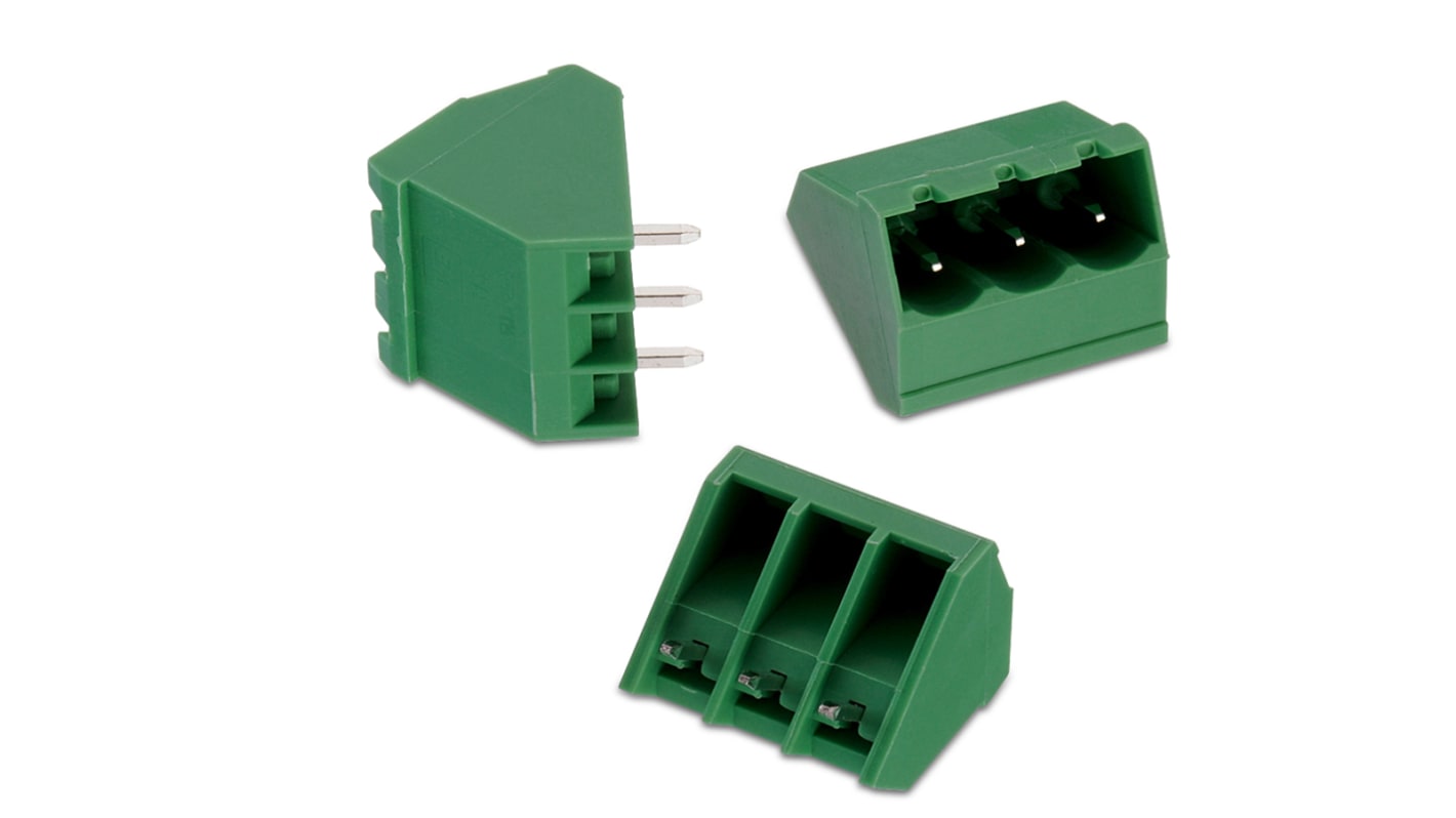 Conector macho para PCB Wurth Elektronik serie WR-TBL de 8 vías, 1 fila, paso 5.08mm, para soldar, Montaje en PCB