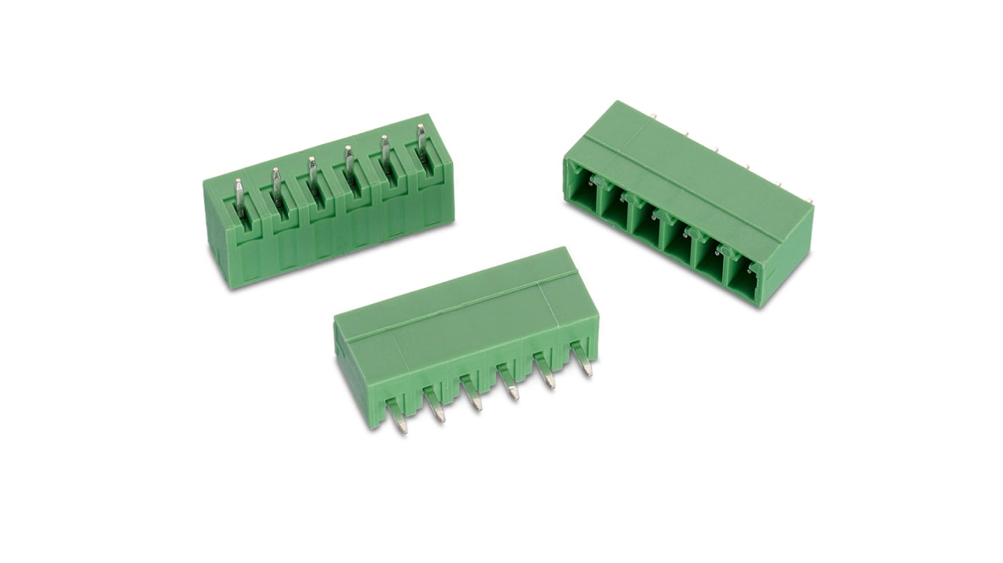 Conector macho para PCB Ángulo recto Wurth Elektronik serie WR-TBL de 11 vías, 1 fila, paso 3.81mm, para soldar,