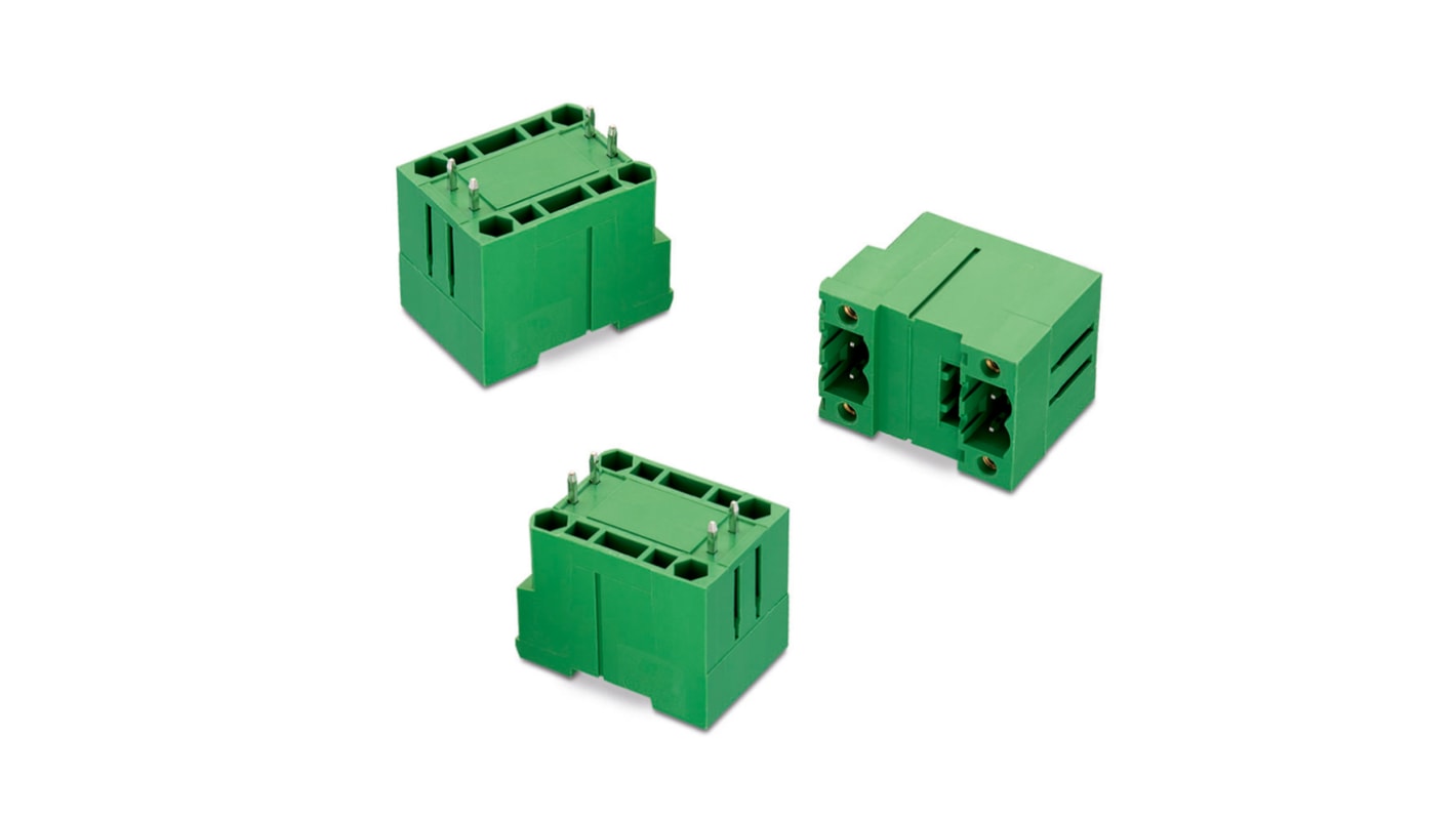 Conector macho para PCB Ángulo recto Wurth Elektronik serie WR-TBI de 6 vías, 2 filas, paso 5.08mm, para soldar,