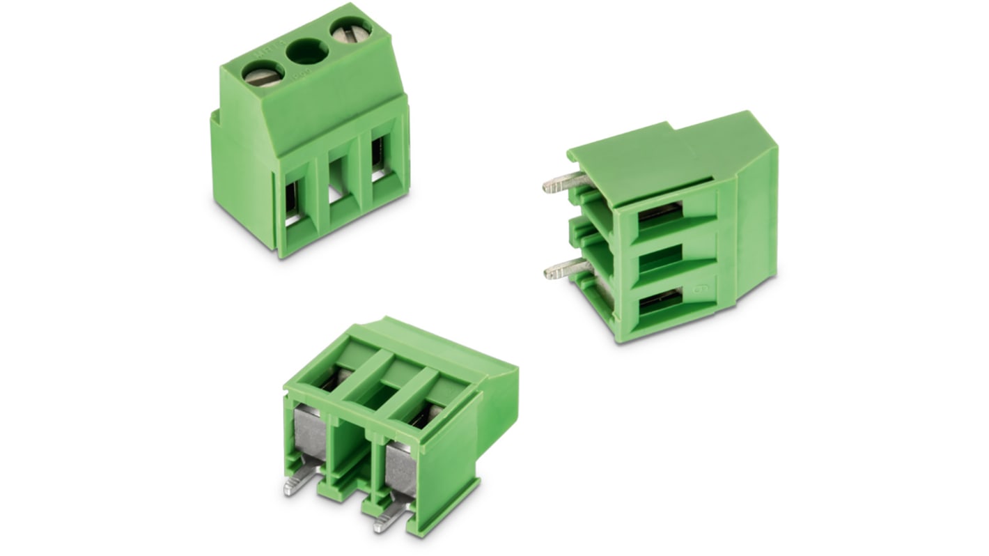 Wurth Elektronik 2528 Series PCB Terminal Block, 2-Contact, 10mm Pitch, Through Hole Mount, 1-Row, Solder Termination