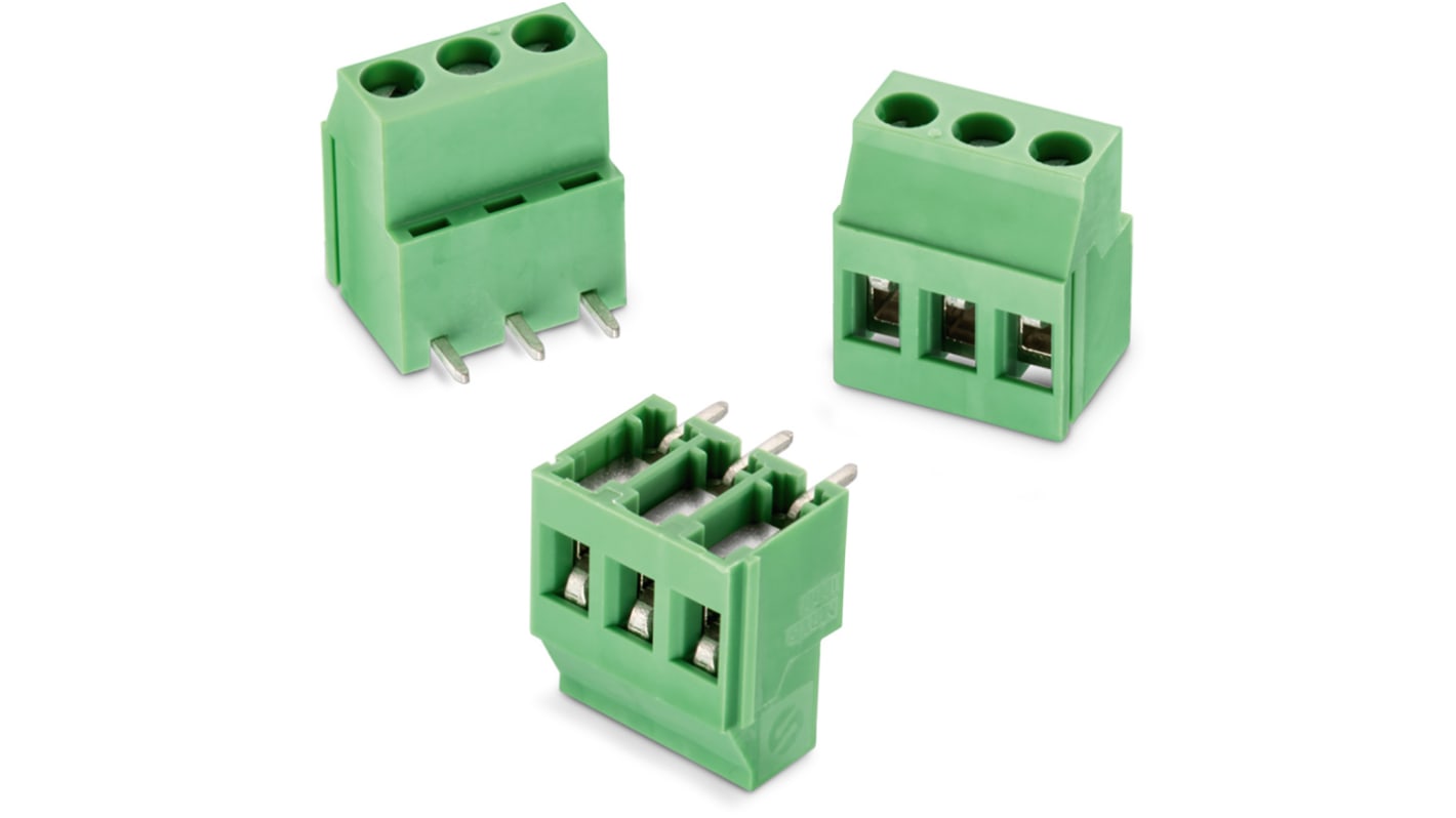 Wurth Elektronik 2535 Series PCB Terminal Block, 2-Contact, 5.08mm Pitch, Through Hole Mount, 1-Row, Solder Termination