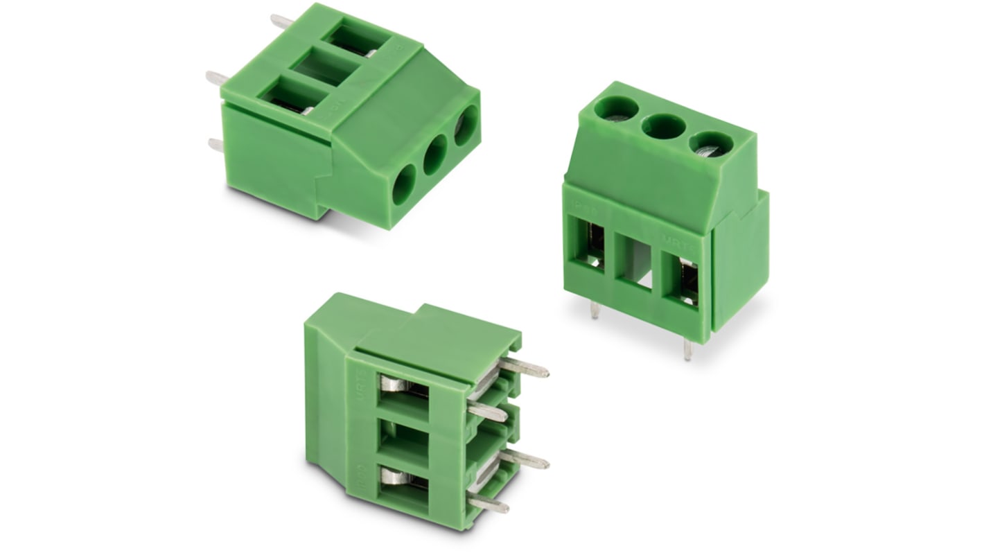 Wurth Elektronik 2546 Series PCB Terminal Block, 2-Contact, 10.16mm Pitch, Through Hole Mount, 1-Row, Solder Termination