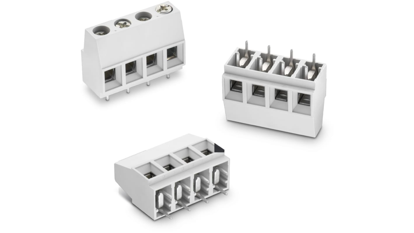 Borne para PCB Wurth Elektronik de 2 vías , paso 10.16mm, 40A, de color Gris, montaje Montaje en orificio pasante,