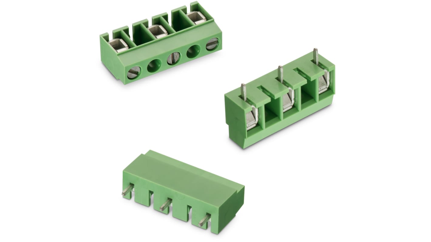 Wurth Elektronik 1378 Series PCB Terminal Block, 2-Contact, 10mm Pitch, Through Hole Mount, 1-Row, Solder Termination